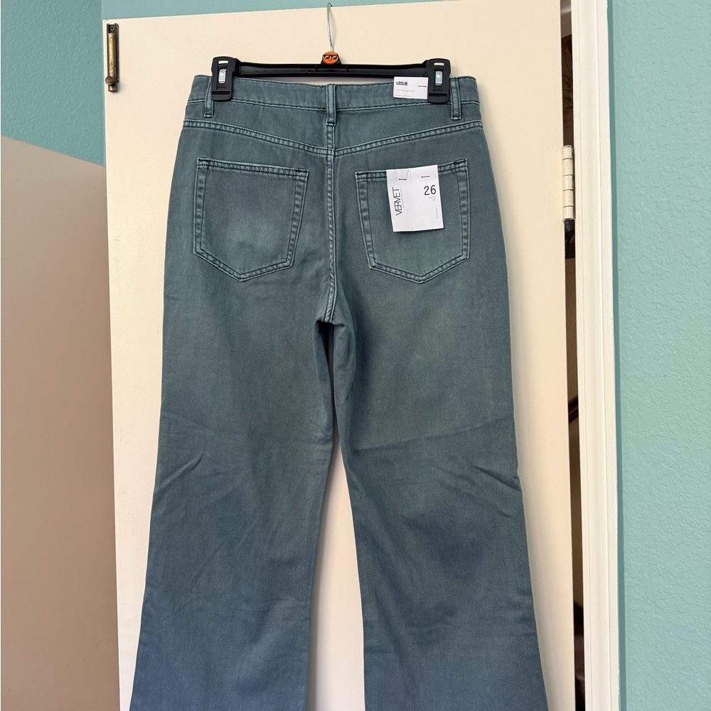 VERVET BY FLYING MONKEY Green Flare & Wide Leg Jeans